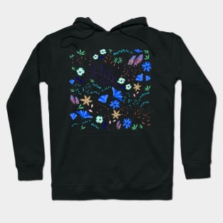 Blue spring colorful garden Hoodie
